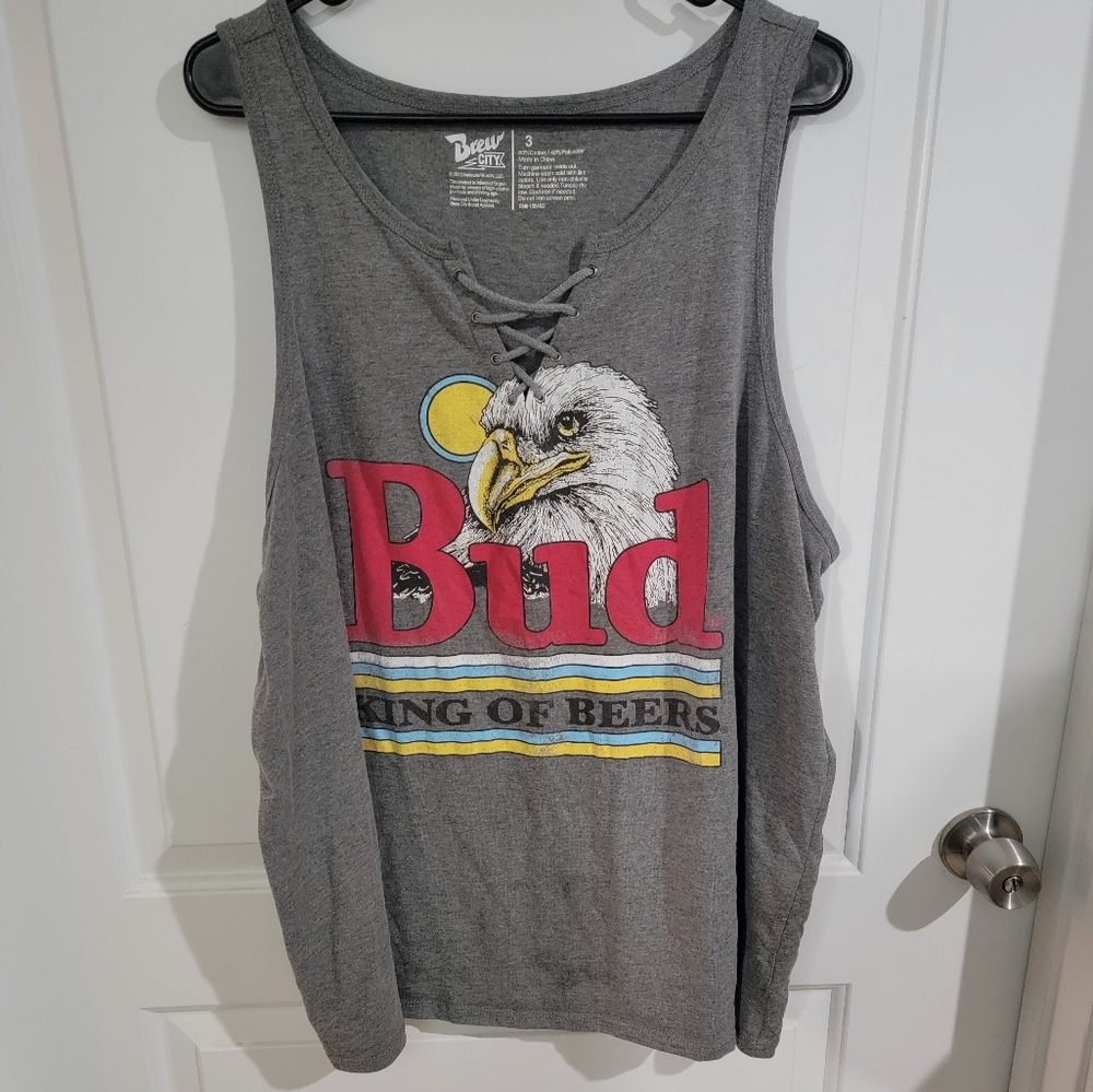 Sleeveless Cross Detail Graphic Tee